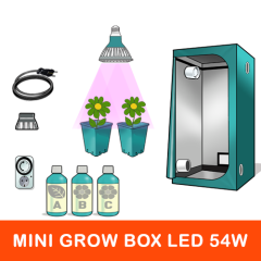 Kit Mini Grow Box Led 54W Fioritura - Max 2 Piante